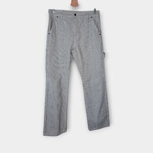 *6397 Green White Stripe Cargo Pant Jeans Utility Women's Sz 29